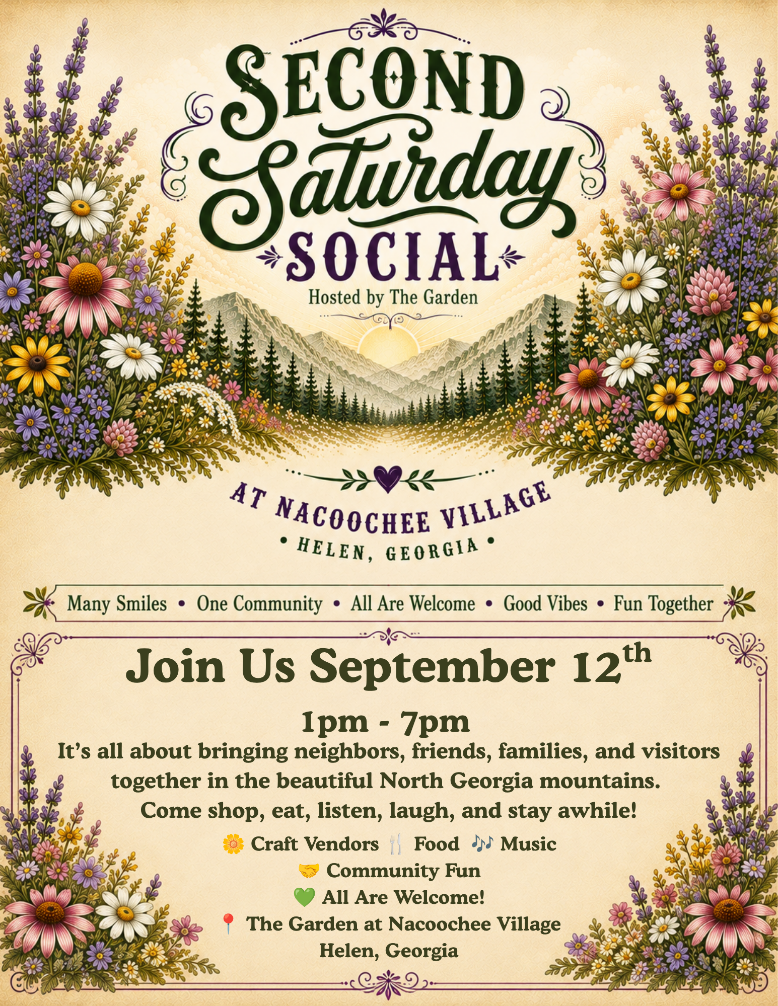 Second Saturday Social 9/12 1PM to 7PM